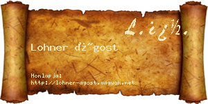 Lohner Ágost névjegykártya
